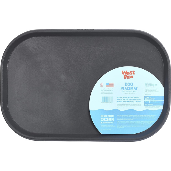 Еко-підставка для мисок Seaflex Doggie для собак і котів, проти розсипання їжі, з високими бортиками, колір морський туман