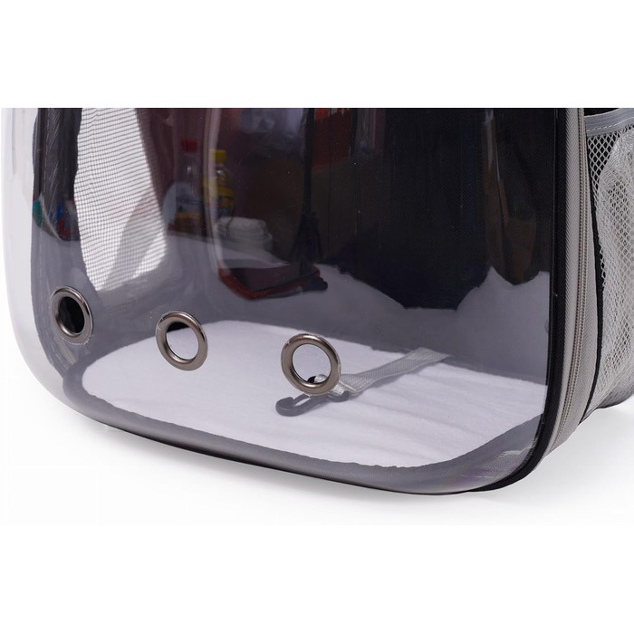 Транспортна сумка для собак та котів JUMI - переноска для котів та собак, рюкзак для тварин, аксесуари для котів, дорожня сумка, регульований ремінь, вентиляційні решітки (сірий, з складками)