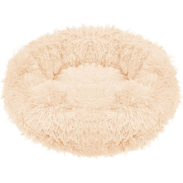 Кругле ліжко для собак Springos з антиковзною основою, 70 см, кремовий колір