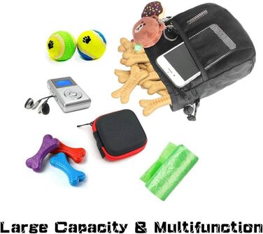 Сумка для ласощів для собак Hanwell з дозатором для прибирального інвентарю - водонепроникна, чорна