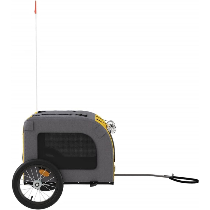 Festnight Причіп для велосипеда, переноска для собак, вантажний причіп для велосипеда, 45 кг, 125 x 64 x 66 см, сірий та чорний