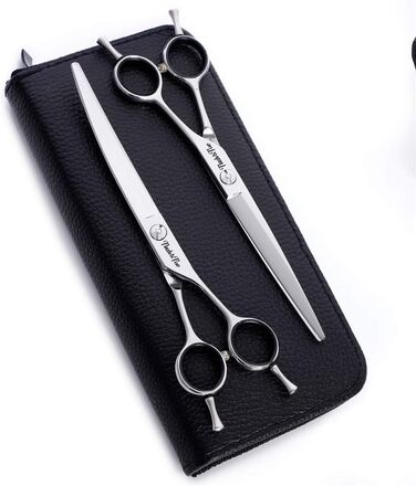 Набір професійних ножиць для грумінгу тварин 7.0 дюймів, набір ножиць для грумінгу домашніх тварин з нержавіючої сталі, для салонів та грумерів