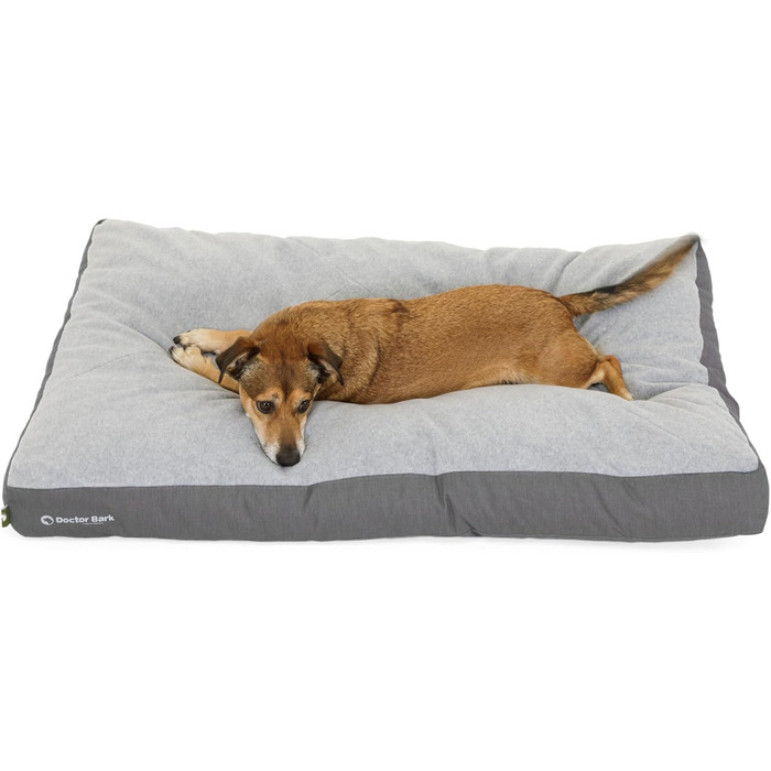 Килимок для собак середніх порід Doctor Bark - 88x60 см, сірий, миючий, м'який, плюшевий