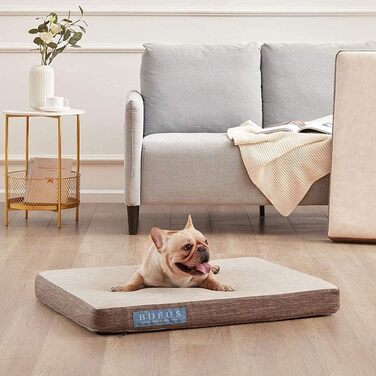Ортопедичне лежанка для собак з гелевим шаром, водонепроникна, велика та маленька, знімний чохол, кушетка для собак (бежева, L)