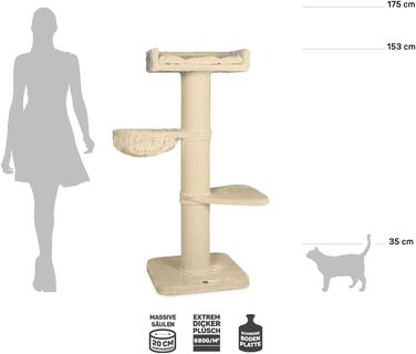 Котячий драпак CanadianCat Waterton XXL для великих котів, кремовий, 60x100x153 см