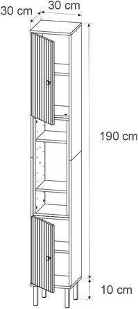 Пенал для ванної Vicco Aquis Sonoma, 30x81,8 см, шафа для ванної кімнати
