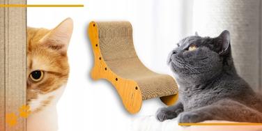 Низька картонна дряпалка для великих котів, коричнева, до 60 см