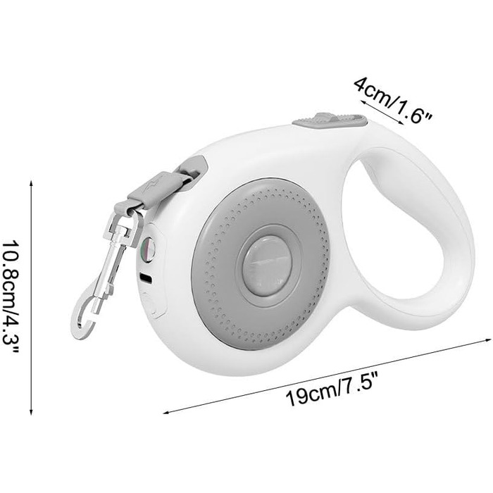 Висувна поводок для собак, 5м, міцний нейлоновий поводок з LED-підсвічуванням, безпечна заплутуванням, висувний поводок для собак маленьких та середніх порід вагою до 50кг