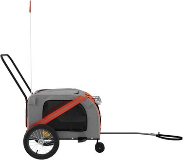 Фархач-причіп для собак Tidyard, водостійкий, з ПВХ-дах, міцна платформа, відбивачі та прапор для велосипеда, для прогулянок та активного відпочинку з маленькими собаками