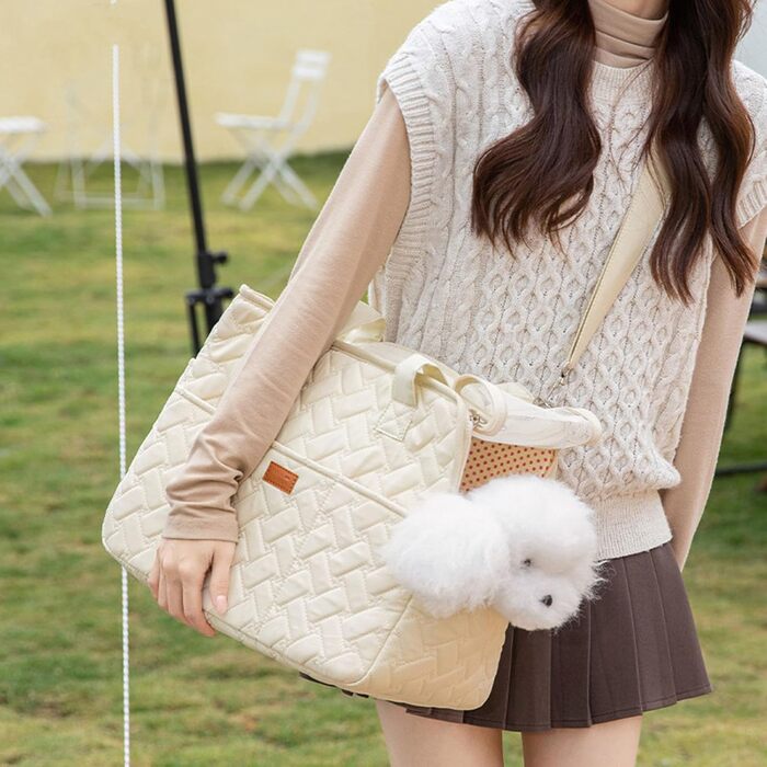 Сумка-переноска для собак маленьких порід WSFYTAM, сіра, M