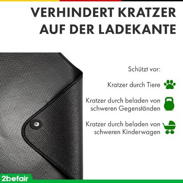 Захист краю багажника - Made in Germany, міцний захист краю багажника при завантаженні/розвантаженні, з кріпленням на липучках, 80 x 60 см, аксесуар для авто