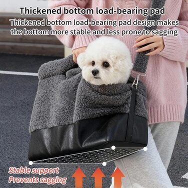 Транспортна сумка для маленьких собак - 600 г, сумка-холодильник для тварин, сумка-переноска з регульованим плечовим ременем, безпечний супутник, легкий захист на зиму | сіра