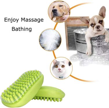 Щітка для грумінгу домашніх тварин JOEBO, м'який гумовий матеріал, видалення шерсті котів та собак, масажна щітка, гребінець для грумінгу, зелена, універсальний розмір