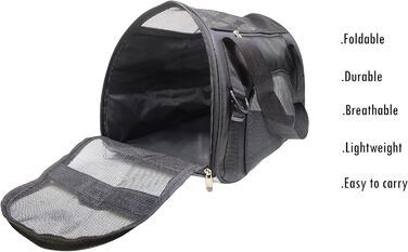 Транспортна сумка для тварин Tecageaon, схвалена авіакомпаніями, для середніх та маленьких котів, цуценят, кошенят, собак/котів, рожева (чорний, M)