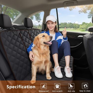 Накладка на сидіння автомобіля для собак Alfheim, водонепроникна, антиковзаюча, сумісна з Isofix, стійка до подряпин, універсальна, коричнева