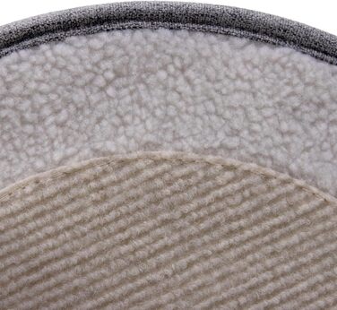 Квітковий будиночок для котів PAWY з подушкою, складне ліжко для котів з тканини букле, знімний верх, 40x40x44 см (Круг / 38 x 38 x 38 см, Сірий)