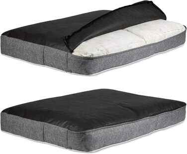 Крісло-ліжко для собак середніх порід | М'яке ліжко з memory foam | Легко миється | Сірий колір, 50 x 65 см