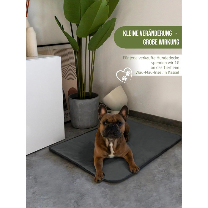 М'яка підстилка для собак Normani - Підстилка для тварин з екологічно чистого матеріалу, 40x50 см, 60x80 см, 70x100 см (Антрацит)