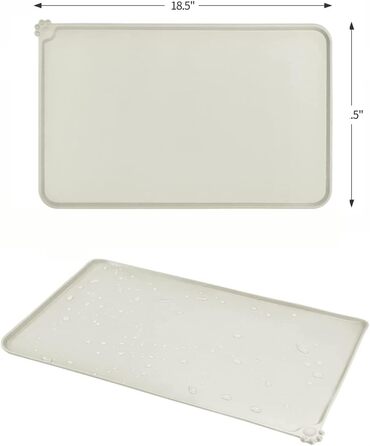 Підкладка під годівницю для собак та котів Fressnapf, силікон, вологостійка, антиковзаюча, 47x30 см, сіра