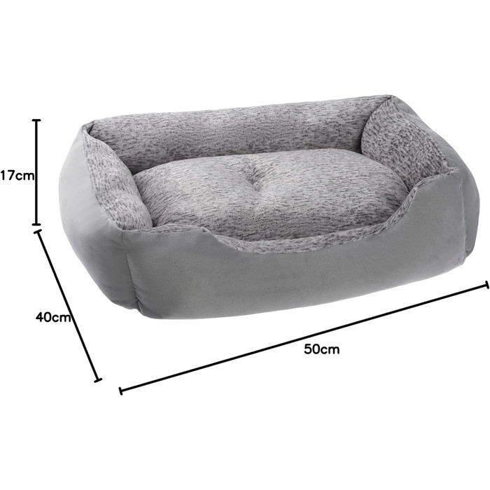 Крісло-ліжко для собак з м'яким знімним подушкою, можна прати, сірий колір, розмір S