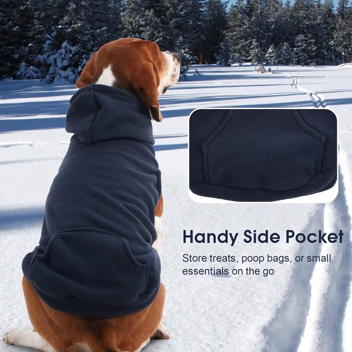 Теплий флісовий світшот-худі IECOii для великих собак, блакитний (4XL)