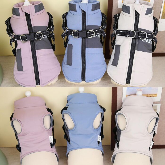 Водонепроникний зимовий одяг для собак, тепла куртка для собак, одяг для собак маленьких, середніх та великих порід, водонепроникний пуловер з безпечними світловідбиваючими смугами (Абрикосовий, M)