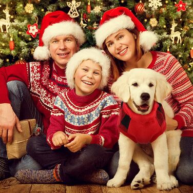 Пуловер для собак KATZINST, теплий флісовий пуловер для маленьких собак, різдвяний пуловер для Французького бульдога, Дакселя, Чихуахуа, Йоркшира, червоно-чорний, XS