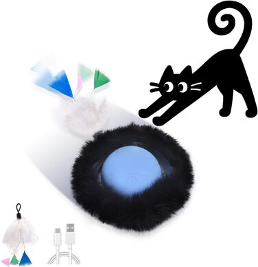 Іграшка для котів GoldenSun: м'ячик-дзиґа з інтерактивною активністю, килимок з мишками, приховане місце з 5 отворів, блакитний колір