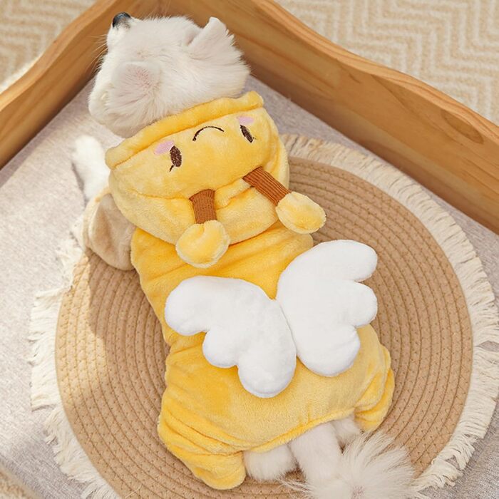 Жовтий светр для собак з флісу, розмір M: для малих, середніх та великих порід, для дому, прогулянок та подорожей