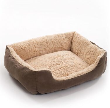 Крісло-ліжко для собак ESTEXO, м'яке, 75x60x19 см, коричневий/бежевий