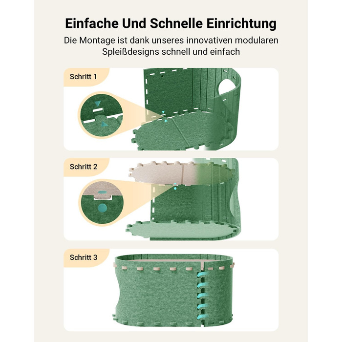 Кігтеточка-будиночок для котів DownyPaws з фетру, 2-ярусна, 50x33x50 см, зелена