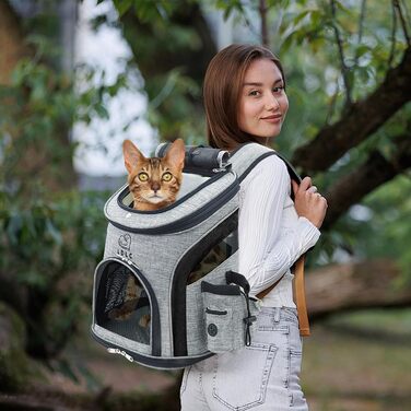 PETCUTE Рюкзак для собак, чорний: зручний та дихаючий, з внутрішнім ременем безпеки та кишенями для аксесуарів. Ідеально для прогулянок, подорожей та активного відпочинку з вашим улюбленцем.