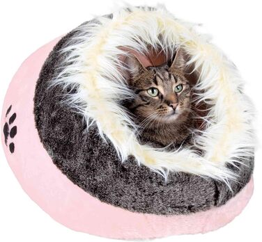 Домік для котів Trixie Minou 35×26×41 см, рожево-сірий, м'який лежак-печера