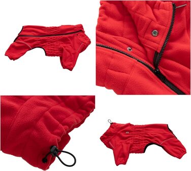 Вітростійка куртка для собак, фліс, зимовий теплий одяг, червона, розмір M