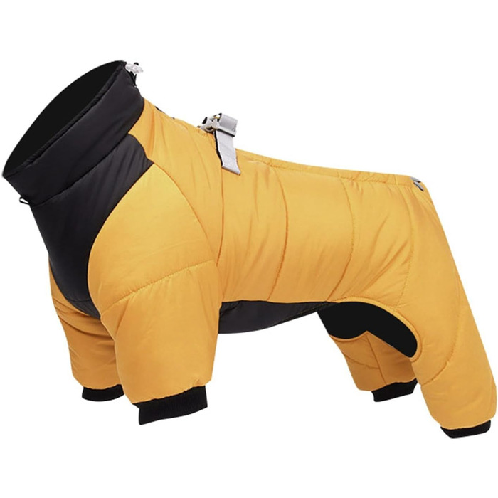 Зимовий одяг для собак - тепла куртка, вітрозахисний жилет, зимовий костюм, піжама для собак (жовтий, M)