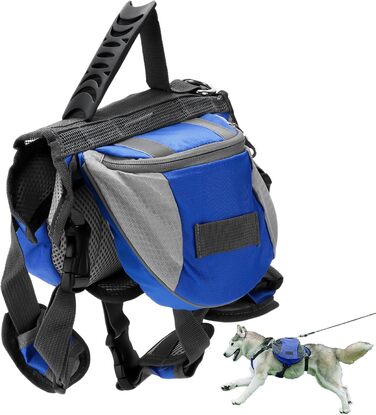 Рюкзак для собак Cyrank, набір посуду, жилет для собак, сумка для спорядження, рюкзак для собак, сумка для подорожей з відбиваючими смугами, жилет для собак Cyrank для великих собак (M)