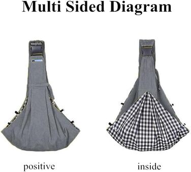 Сумка-переноска для собак та котів, на плече, регульована, сірого кольору