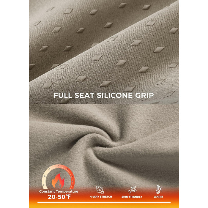 Спортивні штани для верхової їзди WILLIT Daen з флісовою підкладкою та силіконовим повним захопленням (XXL, Хакі)