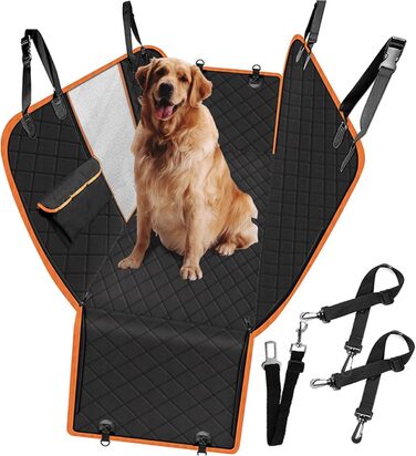 Захист для автосидіння для собак Caliyo - водовідштовхувальний, з боковим захистом та оглядовим вікном, універсальний, чорний