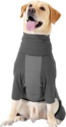 Зимовий одяг для собак: теплий, вітронепроникний, з коміром. Регульований зимовий одяг для маленьких, середніх та великих собак. Ідеально для прогулянок, походів, кемпінгу. Розмір XL (сірий)