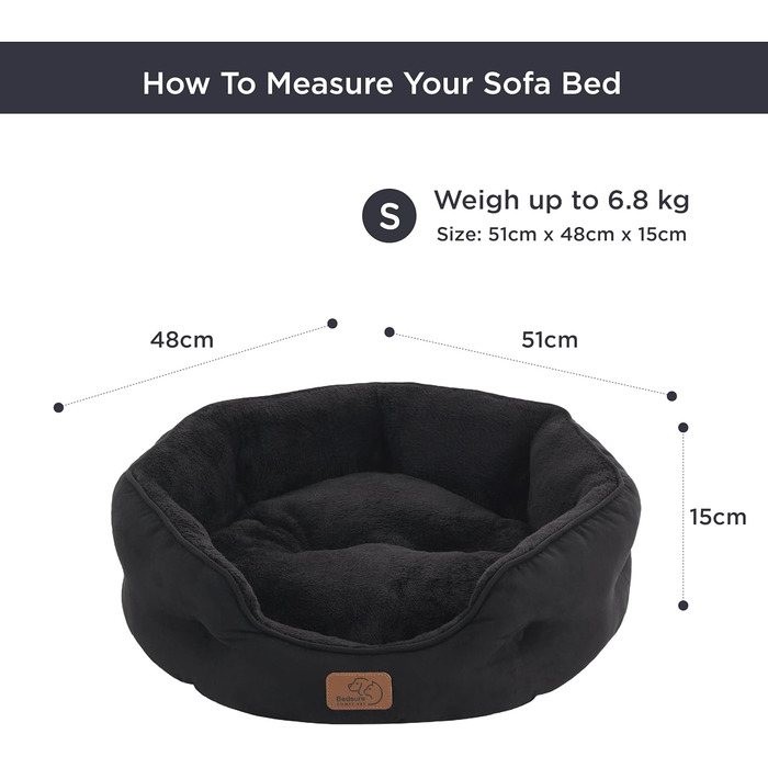 Ліжко для котів BEDSURE - м'яке, миється, 51x48x15 см, з подушкою, для котів та маленьких собак