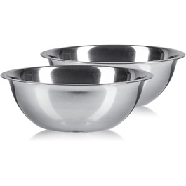 Набір кухонних мисок Pullmer (2 шт) з нержавіючої сталі, Ø 30 см. Ідеально підходять для мюслі, салатів, замішування тіста та сервірування. Їжа-безпечні, придатні для миття в посудомийній машині