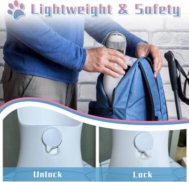 MITOCAPY Поїлка для собак 2-в-1 з контейнером для корму, 540 мл, чорно-біла, для подорожей та кемпінгу