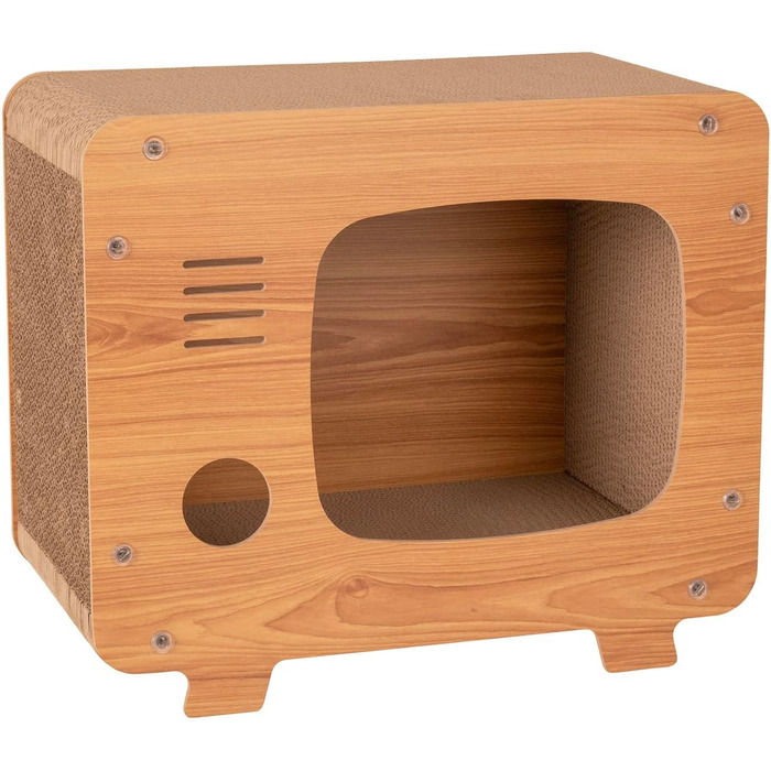 Petsona Кігтеточка для котів з натурального картону - ігровий майданчик, килимок, іграшка для самостійних розваг, 45x38x24,5 см