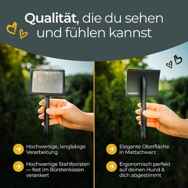 Щітка для собак Fellbürste - видалення шерсті та догляд за довгою та короткою шерстю, ергономічна ручка, для чутливої шкіри, преміум-якість, розмір S