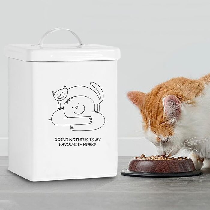 Контейнер для зберігання корму для тварин 5л з ложкою та кришкою | Декоративний контейнер для котячого корму, корм для собак, органайзер для сухого корму, ласощів, рису або борошна