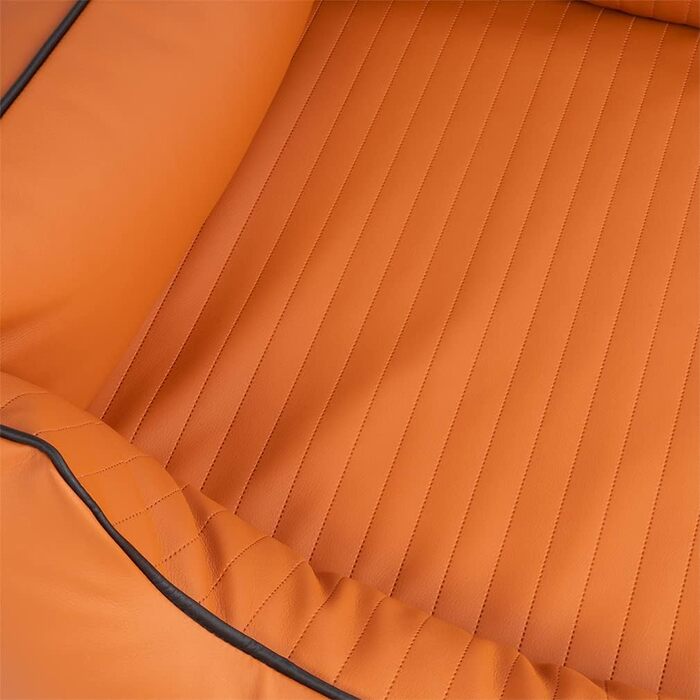 Ортопедичне собаче ліжко Knuffelwuff Lovelock M-L з штучної шкіри, 85 x 63 см, Rusty. Знімний чохол, легко мити, для великих, середніх та малих собак. Розміри: 85 x 63 x 23 см