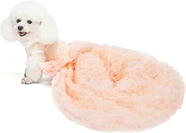 Сукня для собак 'Принцеса' з тюлевою спідницею та знімним шлейфом, рожева, розмір S (набір 1)