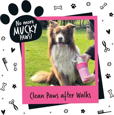 Очисник лап для собак BUGALUGS - портативний душ для лап для собак та котів (Великий, чорний)