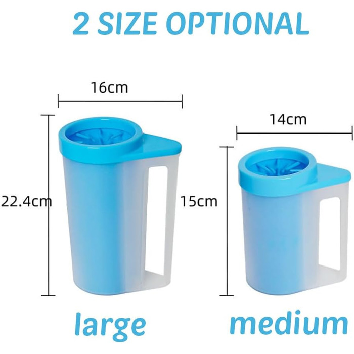 Очисник лап для собак і котів з силіконовою щіткою, великий об'єм